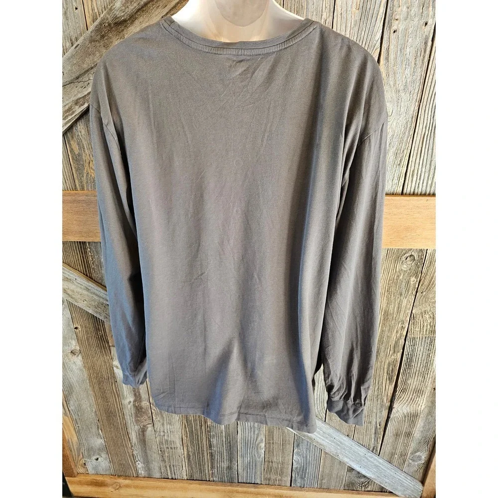 Polo size XXL 2XL Long Sleeve pony shirt casual Grey/brown ^